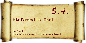 Stefanovits Axel névjegykártya